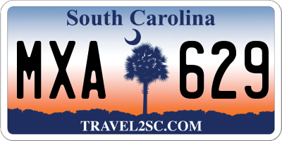 SC license plate MXA629