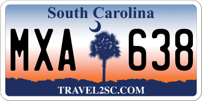 SC license plate MXA638