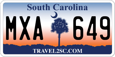 SC license plate MXA649