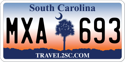 SC license plate MXA693