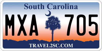 SC license plate MXA705