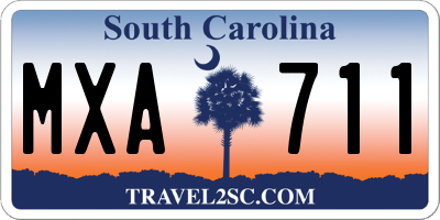 SC license plate MXA711