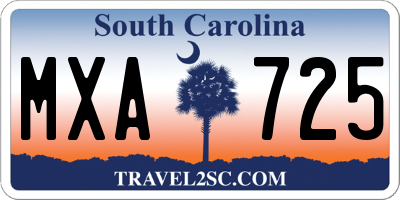 SC license plate MXA725