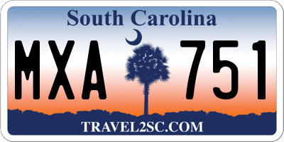 SC license plate MXA751