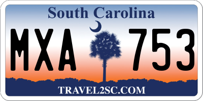 SC license plate MXA753