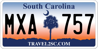 SC license plate MXA757