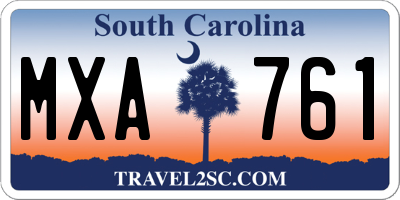 SC license plate MXA761