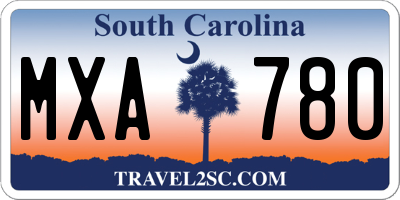 SC license plate MXA780