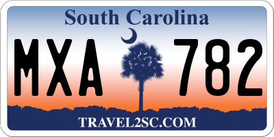 SC license plate MXA782