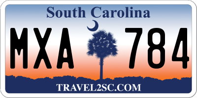 SC license plate MXA784