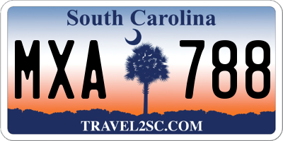SC license plate MXA788
