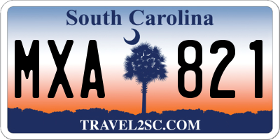 SC license plate MXA821