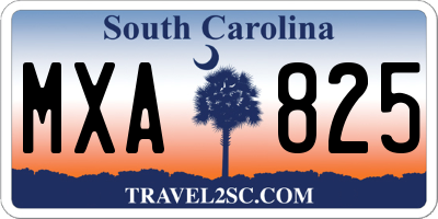 SC license plate MXA825