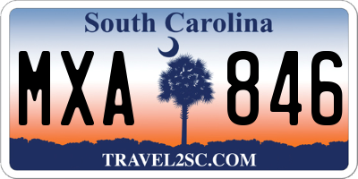 SC license plate MXA846