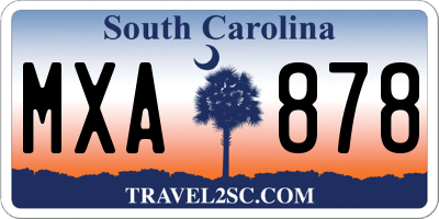 SC license plate MXA878
