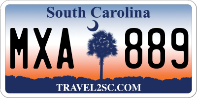SC license plate MXA889