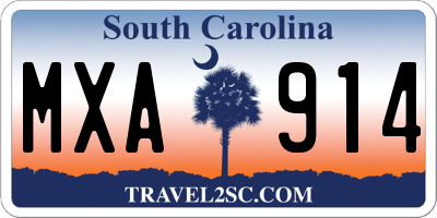 SC license plate MXA914
