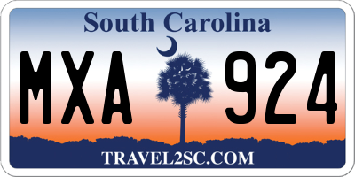 SC license plate MXA924