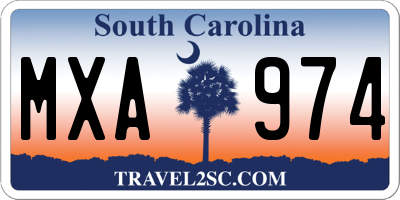 SC license plate MXA974