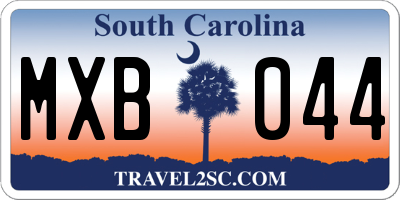 SC license plate MXB044