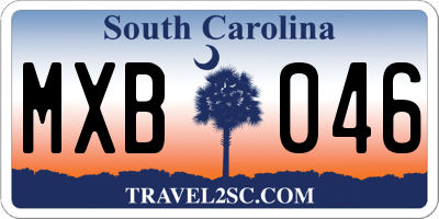 SC license plate MXB046