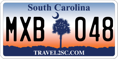 SC license plate MXB048