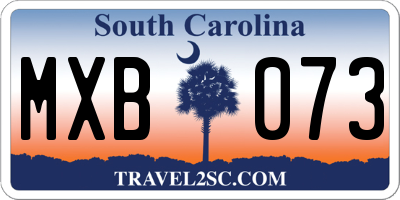 SC license plate MXB073
