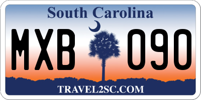 SC license plate MXB090
