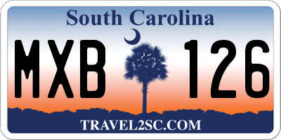 SC license plate MXB126
