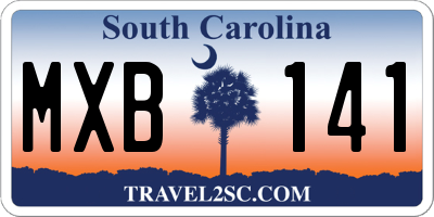 SC license plate MXB141