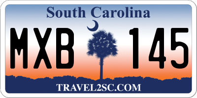 SC license plate MXB145
