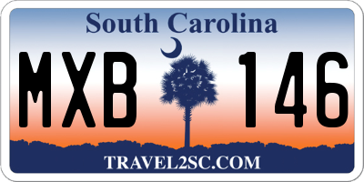SC license plate MXB146