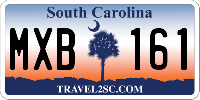 SC license plate MXB161