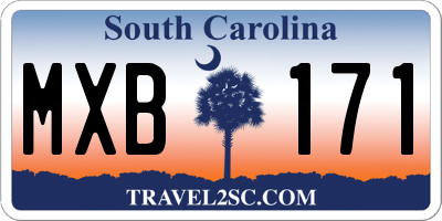 SC license plate MXB171