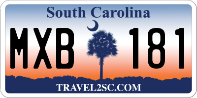 SC license plate MXB181