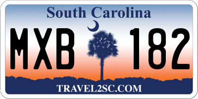 SC license plate MXB182