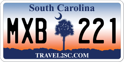 SC license plate MXB221