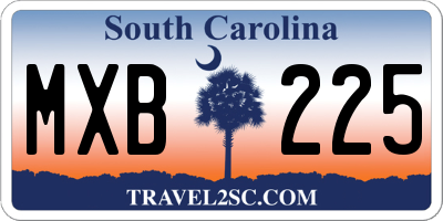 SC license plate MXB225