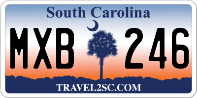 SC license plate MXB246