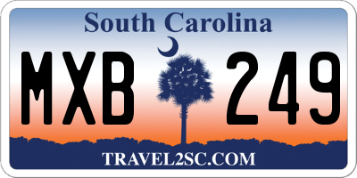 SC license plate MXB249