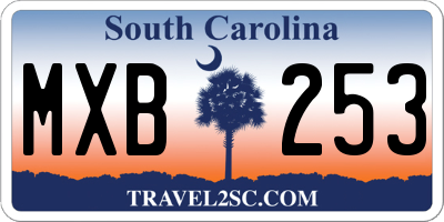 SC license plate MXB253