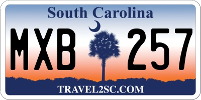 SC license plate MXB257