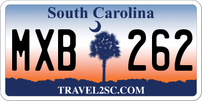 SC license plate MXB262