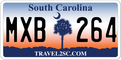 SC license plate MXB264