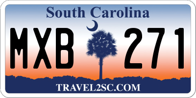SC license plate MXB271