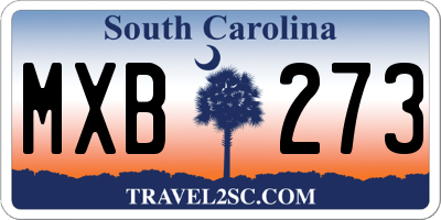 SC license plate MXB273