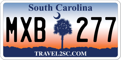 SC license plate MXB277