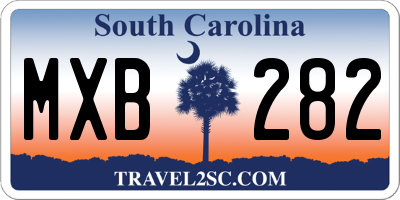 SC license plate MXB282