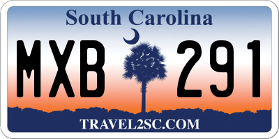 SC license plate MXB291
