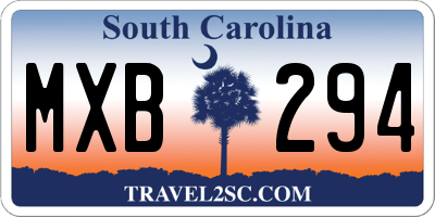 SC license plate MXB294